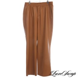 BRAND NEW WITH TAGS $295 ELIE TAHARI CARAMEL SUMMER BARK LEATHER EFFECT PANTS L