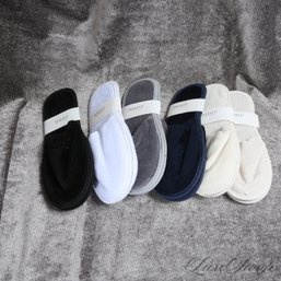 #12 THE HOTEL COLLECTION : LARGE LOT OF 6 BRAND NEW LA BOTTEGA SOFT TERRY FLEECE HOUSE SLIPPERS UNISEX L
