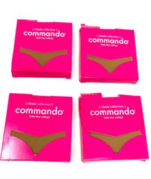 #6 WOMENS LOT OF 4 EXPENSIVE COMMANDO CARAMEL THONG SIZE S/M