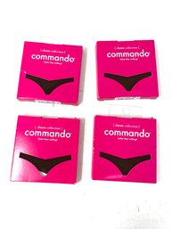 #7 WOMENS LOT OF 4 COMMANDO MOCHA THONGS SIZE S/M