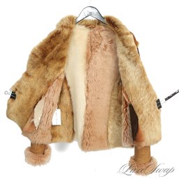 INCREDIBLE KEENAN LEATHER CO. MODERN WHISKEY TOBACCO SUEDE SHEEPSKIN SHEARLING FUR LINED COAT WOWWWWW SIZE L