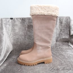 #15 BRAND NEW WITHOUT BOX AND EXPENSIVE SPLENDID 'THE ANTONIA' WARM SAND SUEDE AND LEATHER TALL BOOTS 8