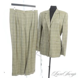 DYNAMIC VINTAGE CARLISLE MULTI GREEN PRINCE OF WALES CHECKED LIGHT FLANNEL 2 PIECE PANT SUIT 12