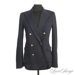 THE ONE EVERYONE WANTS! RECENT $600 PLUS POLO RALPH LAUREN NAVY JERSEY GOLD CREST BTN DOUBLE BREAST JACKET 8