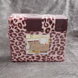 BRAND NEW SEALED IN PACKAGE PREMIER 1800 COLLECTION QUEEN SIZE PINK LEOPARD PRINT SHEET SET BY CLARA CLARK