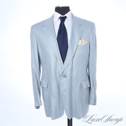 WHERES MY BIG GUYS? MENS ANDOVER REED PALM BEACH PALE GREYED BLUE SILK BASKETWEAVE SUMMER JACKET