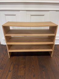 TWO LIGHT COLOR WOODEN TWO TIER SHELVES