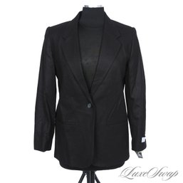 BRAND NEW WITH TAGS SAG HARBOR PETITE BLACK PURE WOOL FLANNEL CLASSIC BLAZER JACKET 6P