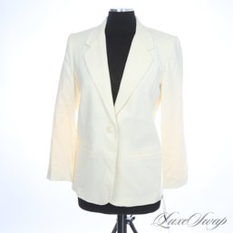 BRAND NEW WITH TAGS SAG HARBOR PETITE IVORY PURE WOOL FLANNEL CLASSIC BLAZER JACKET 6P