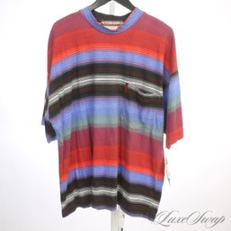 THESE WERE A WHOLE VIBE : DEADSTOCK VINTAGE NEW WITH TAGS QUIKSILVER 'POWER PLANT' OMBRE STRIPE TEE SHIRT L