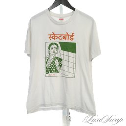 SUPREME NEW YORK FALL WINTER 2018 'BOMBAY' WHITE TEE SHIRT M