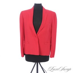 BLAZING RED! VINTAGE AND AWESOME DANIEL FOR SPELLBOUND MADE IN USA CHERRY RED SHANTUNG EFFECT JACKET 16