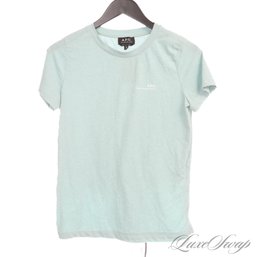 HYPED STREETWEAR : MENS APC RUE MADAME PARIS SEAGLASS THIN MODERN CREWNECK TEE SHIRT S