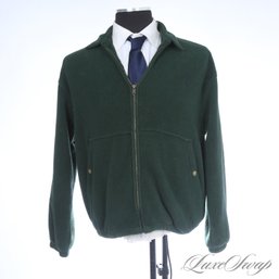THESE ARE THE BEST! MENS POLO RALPH LAUREN MADE IN USA FOREST GREEN POLARFLEECE UNLINED ZIP JACKET M