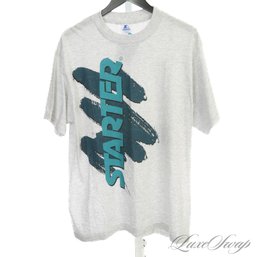 DEADSTOCK BRAND NEW WITH TAGS MENS 1990S STARTER HEATHER GREY AND 90S AQUA SPLASH LOGO TEE SHIRT USA MADE L