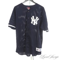 VINTAGE 1990S MENS MAJESTIC MADE IN USA NEW YORK YANKEES 1996 WORLD SERIES CHAMPS MESH JERSEY SHIRT XL