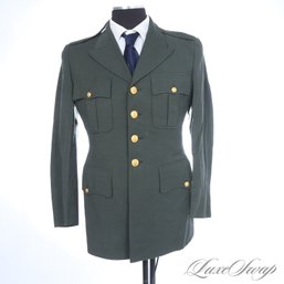 ORIGINAL VINTAGE 1957 MENS UNITED STATES ARMY WOOL SERGE DRESS UNIFORM JACKET 44 WITH ALL BUTTONS