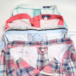 ENDLESS SUMMER! LOT OF 4 MENS VINEYARD VINES INDIAN MADRAS, GINGHAM AND NANTUCKET RED SHORTS AND PANTS VARIOUS