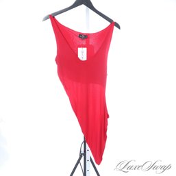 ITLL MAKE YOU GO VIRAL ON TIK TOK : ETRO MILANO MADE IN ITALY LIPSTICK RED WEIGHTLESS STRETCH JERSEY DRESS 44