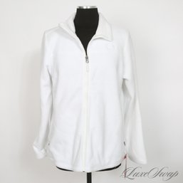 NEAR MINT AND SO SOFT WOMENS THE NORTH FACE SOLID OPTIC WHITE POLARFLEECE ZIP JACKET XL