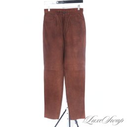 #456 BRAND NEW WITH TAGS LATINI / MARIA VITTORIA ITALY RUSSET TOBACCO SUEDE JEANS PANTS 46 EU