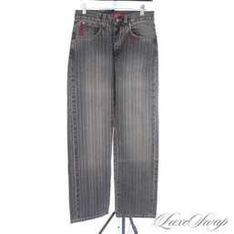 #3 BRAND NEW WITH TAGS $165 MENS SIGNUM FADED GREY BLUE WASHED STRIPE 'EL PASO' JEANS 30 X 32