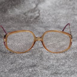 INSANE VINTAGE 1980S CHRISTIAN DIOR HONEY AND PLUM GRADIENT OVERSIZED DIVA GLASSES