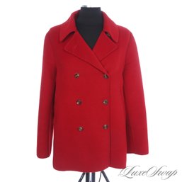 PLUSH AND DELICIOUS TOP TIER MICHAEL KORS MADE IN ITALY ORYLAG CASHGORA BLEND RED DOUBLE FACED COAT