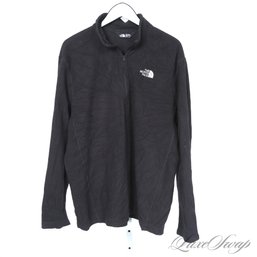 SPRING ESSENTIAL MENS THE NORTH FACE BLACK THIN KNIT POLARFLEECE 1/2 ZIP POPOVER SWEATER XL