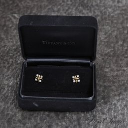 #6 AN OUTSTANDING PAIR OF TIFFANY & CO PLATINUM 950 AND 18K YELLOW GOLD AND DIAMOND EARRINGS