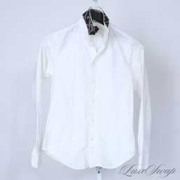 INSANELY GOOD WOMENS RUGBY RALPH LAUREN SOLID WHITE OXFORD CLOTH SHIRT WITH SKULL CROSSBONES COLLAR POP 6