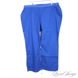 PLUS SIZE : BRAND NEW WITHOUT TAGS JESSICA LONDON BRIGHT COBALT BLUE SPRING WEIGHT STRETCH WAIST PANTS 26 P