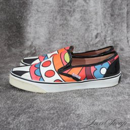 THESE ARE EXCEPTIONAL! VALENTINO NEAR MINT POSSIBLY UNWORN PSYCHEDELIC PRINT PATENT TRIM SKATE SNEAKERS