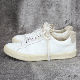 #15 MODERN ESSENTIALS! VEJA BRAZIL ALL WHITE LOW LEATHER SNEAKERS WOMENS 7