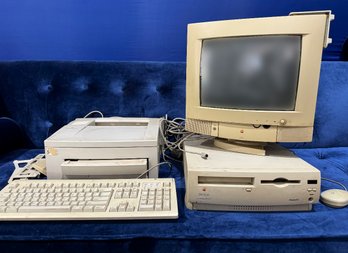 VINTAGE 1995 APPLE MAC MACINTOSH PERFORMA 6290 CD WITH LASER WRITER 4 PRINTER, AND MULTIPLE SCAN 14 MONITOR