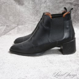ROCK SOLID IN ORIGINAL BOX EVERLANE MADE IN ITALY BLACK LEATHER CHELSEA BOOTS WITH SHOE TREES WOMENS 9