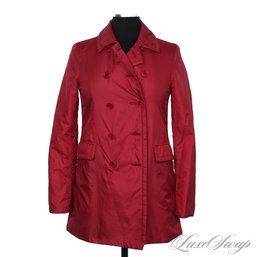 MODERN AND EXPENSIVE ASPESI CRIMSON RED PADDED MOD. 1N36 PAROLE DOUBLE BREASTED JACKET WOMENS XS