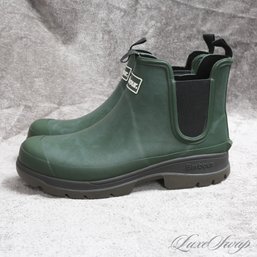 BRAND NEW WITHOUT BOX MENS BARBOUR SIGNATURE GREEN RUBBER CHELSEA PULLTAB BOOTS 11