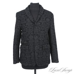 SCARCE AND COVETED ENGINEERED GARMENTS NY FWK BLACK DAMASK BURNOUT BROCADE VICTORIAN JACKET 3