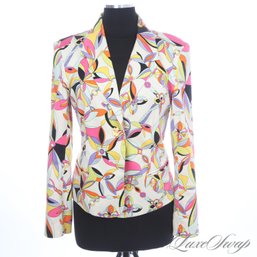 ITS BOLD AND BEAUTIFUL! CAMBRIDGE DRY GOODS PUCCI - ESQUE ALLOVER FANTASIA PSYCHEDELIC VELVET JACKET 10