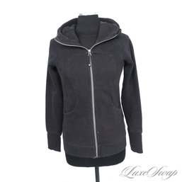 THE ONE EVERYONE WANTS! WOMENS THICK BLACK FLEECE LINED FULL ZIP HOODIE SWEATSHIRT FITS ABOUT S