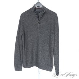 NEAR MINT AND MODERN MENS TED BAKER LONDON DENIM BLUE WHITE MARLED SPECKLED 1/2 ZIP ROADSTER SWEATER 4