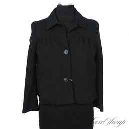 MINIMALIST AND SUPER CUTE THEORY BLACK UNSTRUCTURED CROPPED JACKET S