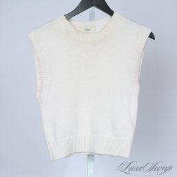 EXPENSIVE AND CURRENT WILFRED WOMENS OFF WHITE KNITTED CROPPED SLEEVELESS SWEATER S