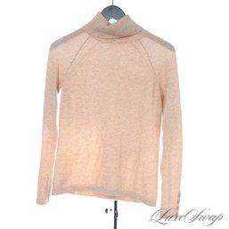 SUMPTUOUSLY SOFT J. MCLAUGHLIN OATMEAL WHEAT 100 PERCENT PURE CASHMERE TURTLENECK SWEATER S