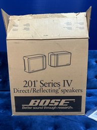 BRAND NEW SEALED IN BOX BOSE 201 SERIES IV DIRECT REFLECTING STEREO SPEAKERS W/WALL MOUNT HARDWARE