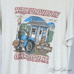 REAL DEAL SUPER VINTAGE HARLEY DAVIDSON OF CHARLOTTE NORTH CAROLINA GRAPHIC TEE SHIRT RK STRATMAN L