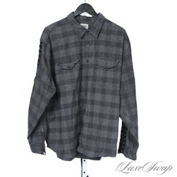 WHO DOESNT LOVE GOOD GRUNGE! FURST OF A KIND / FREE PEOPLE GREY PLAID FLANNEL SHIRT OSF