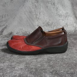 #12 NOTHIN FALLS LIKE SUMMER RAIN! MENS RALPH LAUREN MADE IN ITALY BROWN / RED LEATHER LL BEAN STYLE SHOES 9