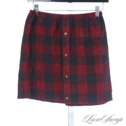 SLEEP WELL : BRAND NEW WITH TAGS FURST OF A KIND RED AND BLACK BUFFALO CHECK FLANNEL ELASTIC WAIST PJ SHORTS